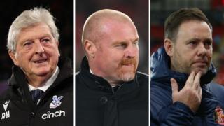 Roy Hodgson (left), Sean Dyche (centre) and Michael Beale (right)