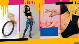 Collage de nuevos productos para la menstruación