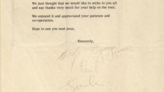 Letter signed by all four Beatles