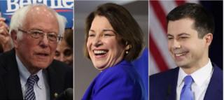 Bernie Sanders, Pete Buttigieg và Amy Klobuchar, ba người dẫn đầu ở tiểu bang New Hampshire