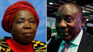 Nkosazana Dlamini-Zuma and Cyril Ramaphosa