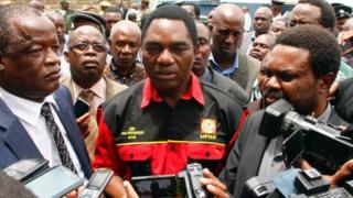 Des dirigeants du Parti uni pour le développement national, une formation de l'opposition zambienne