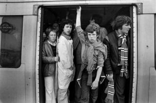 Football fans, Wembley Park, 1979