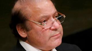 Prime Minister Muhammad Nawaz Sharif of Pakistan addresses attendees during the 70th session of the United Nations General Assembly at the U.N. Headquarters in New York, September 30, 2015