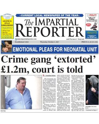 Front page of the Impartial Reporter