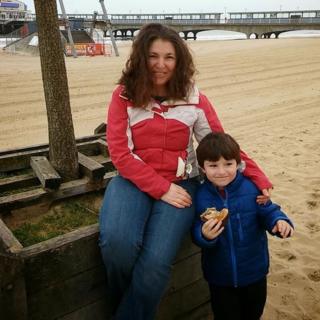 Erika Prisacaru with her six-year-old son Andrei