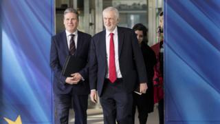 Shadow Brexit secretary Keir Starmer and Labour leader Jeremy Corbyn