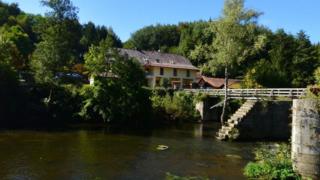 The hotel where the incident happened, on the banks of the river Ilz