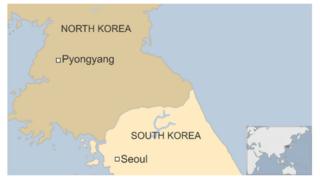 Map of Pyongyang and Seoul