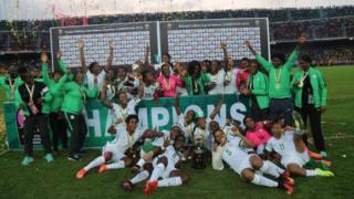 Super Falcons na murnar daukar kofin Afirka karo na takwas
