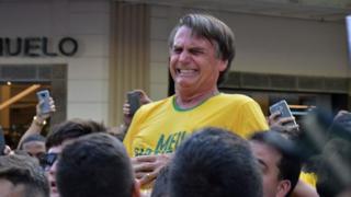Jair Bolsonaro moments after being stabbed