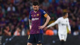 Lionel Messi yatsinze igitego cye cya 28 atsinze Valencia mu marushanwa yose - ariko nticyari gihagije ku kibuga Estadio Benito Villamarin