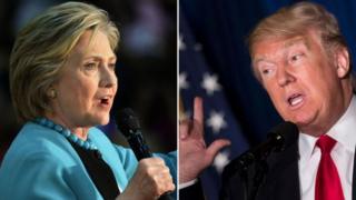 Hillary Clinton na Donald Trump kulia