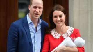 The Duke and Duchess of Cambridge with their new son Prince Louis
