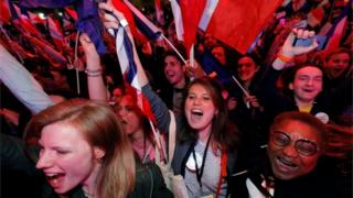 Supporters of Emmanuel Macron