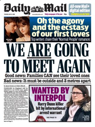 Daily Mail front page