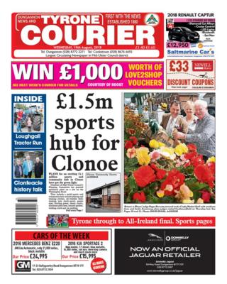Front page of the Tyrone Courier