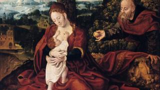 The rest on the flight to Egypt painting by Barend van Orley