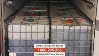 Fuel containers in truck, 7 August 2017