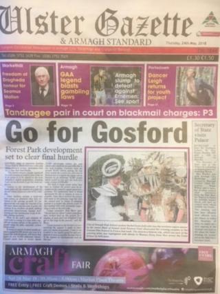 Ulster Gazette front page