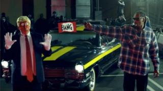 Snoop Dogg shoots fake Donald Trump