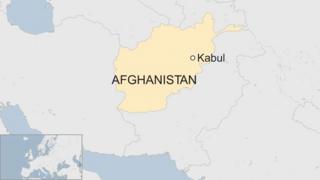 Map showing location of Kabul in Afghanistan