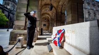 wreath laying in Edinburgh ahead of VE Day anniversary