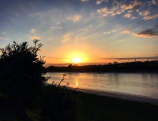 Sunset over water