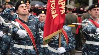 Абхазские войска на параде, сентябрь 2013 г. файл pic