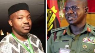 Aworan Yinka Odumakin ati Ọgagun Tukur Buratai