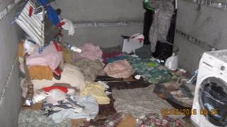 The inside of the lorry