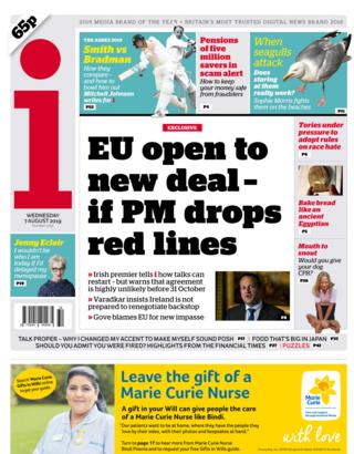 Front page of the i