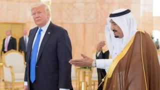 US President Donald J. Trump with Saudi Arabia"s King Salman bin Abdulaziz Al Saud