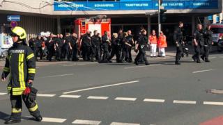 Police at the scene in Muenster