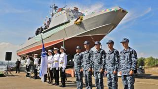 Бойовий артилерійський катер "Кентавр" на церемонії спуску на воду