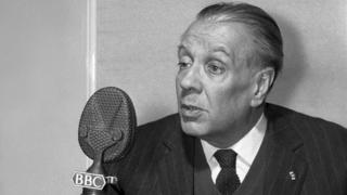 Picture shows Jorge Luis Borges, the well-known Argentine poet and writer, photographed during an interview for the BBC Latin-American Service programme, Letras y Artes in 1963