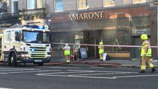 Firefighters on Union Street in Aberdeen