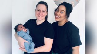 Otis with parents Donna (left) and Jasmine Francis-Smith