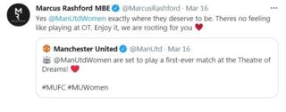 Marcus Rashford tweeted.
