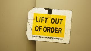 Broken lift sign