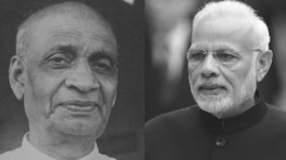 સરદાર અને મોદીની તસવીર