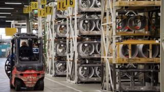 The inside of a tyre factory in France