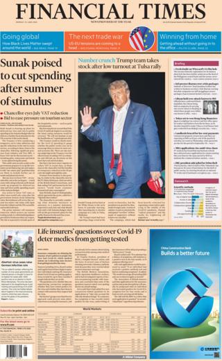 Financial Times front page 22 June