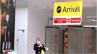 Arrivals sign at Belfast City Airport