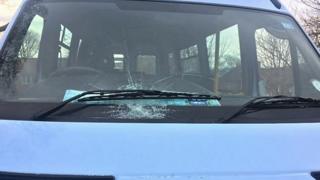 Damaged Hadrian School minibus