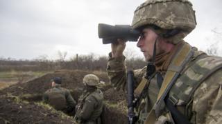 Українські військовослужбовці в зоні АТО в Донецькій області