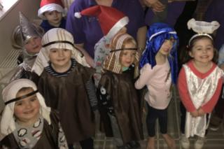 Children dressed up for a nativity
