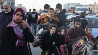 Displaced Palestinians return to their homes, Khan Yunis, Gaza