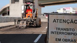 Obras do viaduto Ceará, em Porto Alegre