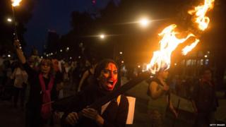 Protesta en la ciudad de México contra el gobierno de Enrique Peña Nieto